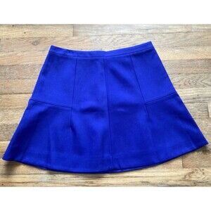 J. Crew A-Line Mini Skirt 10 Blue Viscose Blend Colorful